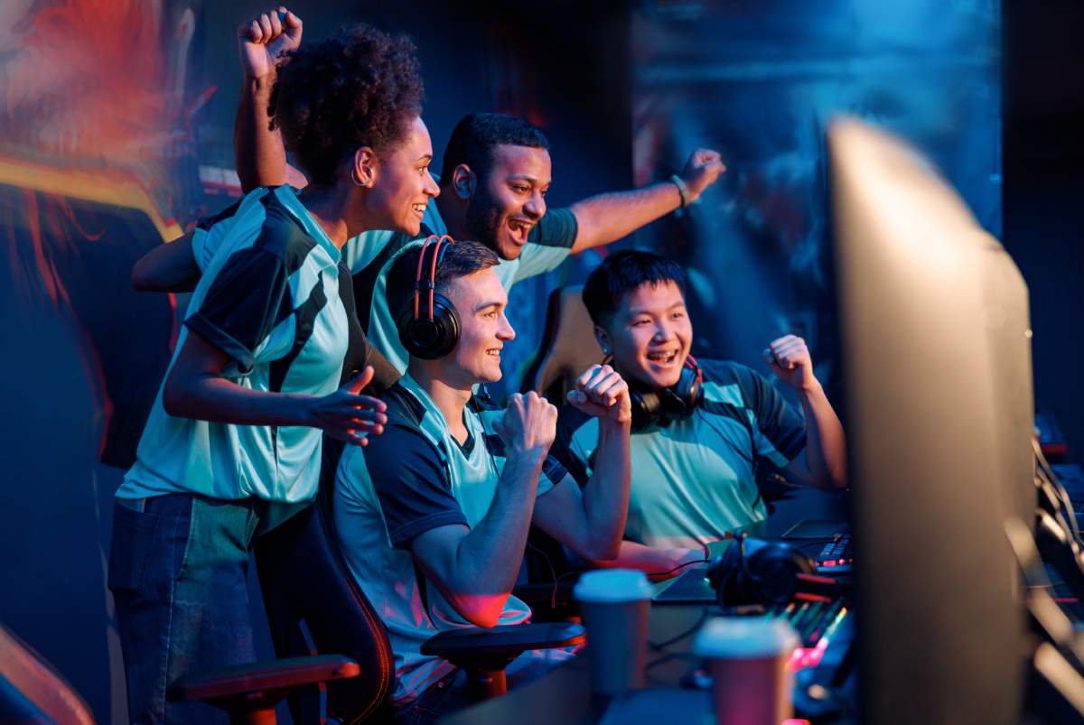 Team working on gaming content